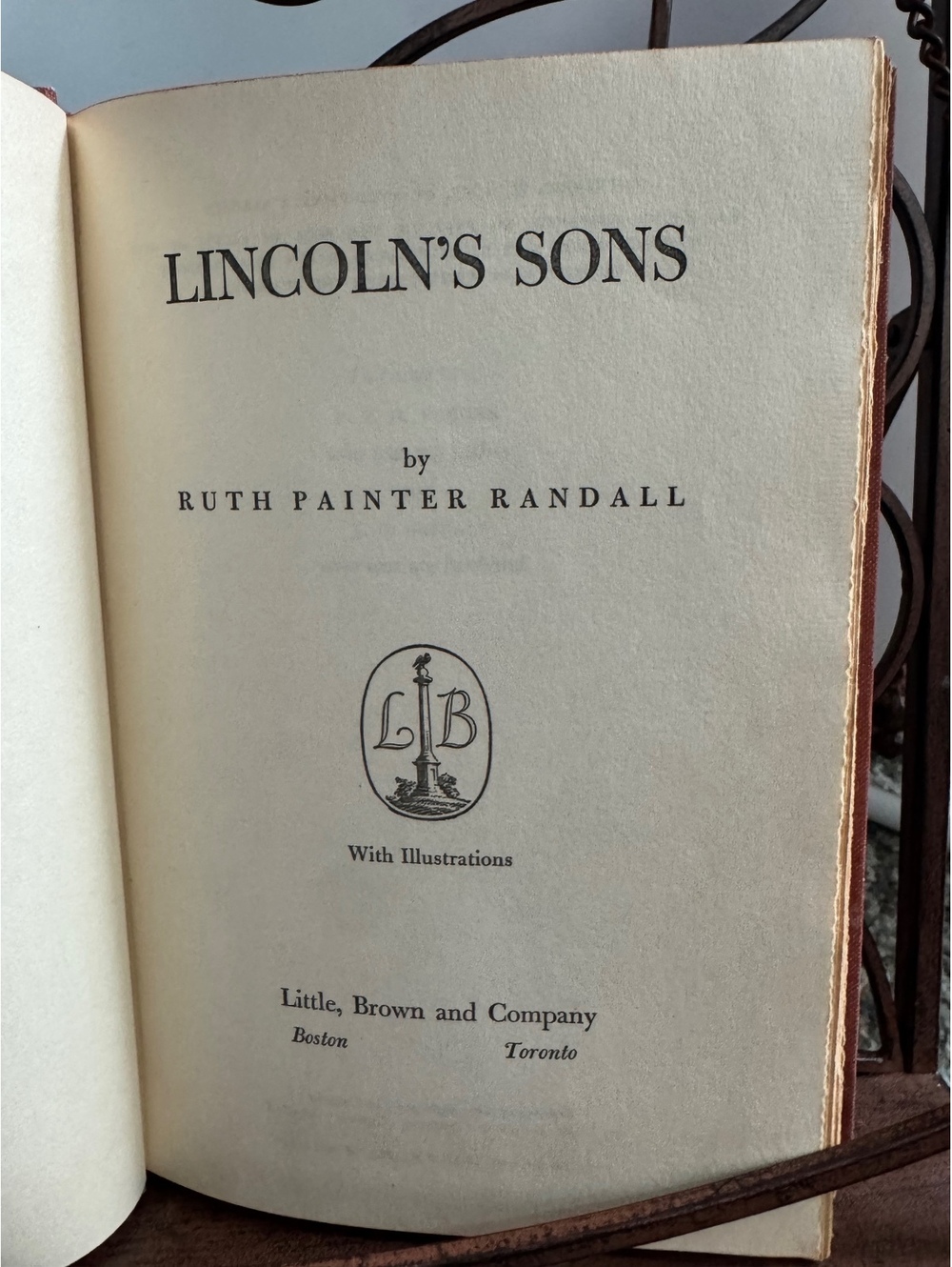 Lincoln's Sons by Ruth Painter Randall - Vintage 1955 Hardcover Book w/ Pictures